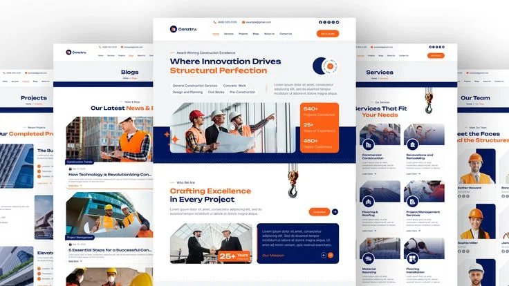 Design de site web pour une entreprise de construction